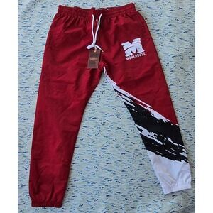 Mitchell & Ness Morehouse College Paintbrush Warmup Pants Maroon XS PHUP3414-MCY